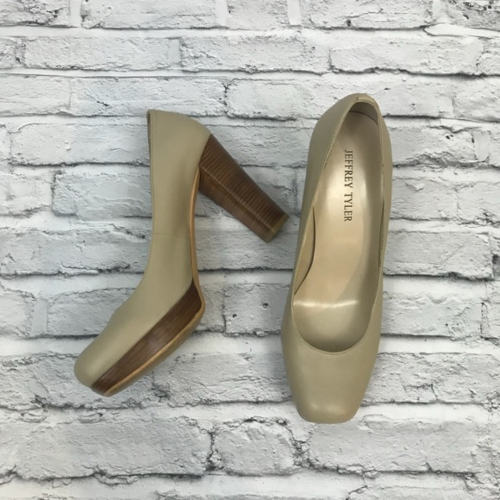 Jeffrey Tyler Leather Nora Platform Heels Size 9
